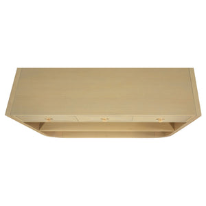 Console Table With 3 Soft Close Drawers & 2 Open Shelves - Natural
