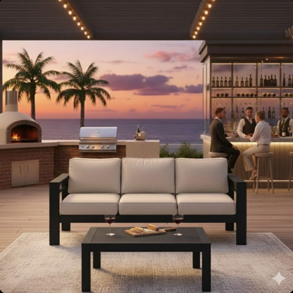Outdoor Patio Set, All-Weather With Thick Cushions