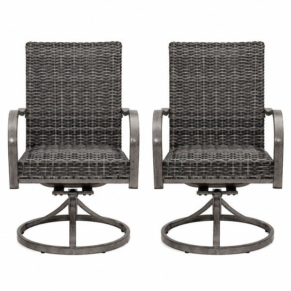 Outdoor Swivel Dining Chair (Set of 2) - Gray