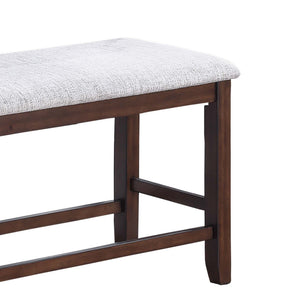 6 Piece Counter Height Dining Set Table With Storage Ladder Back Chairs And Bench - Walnut