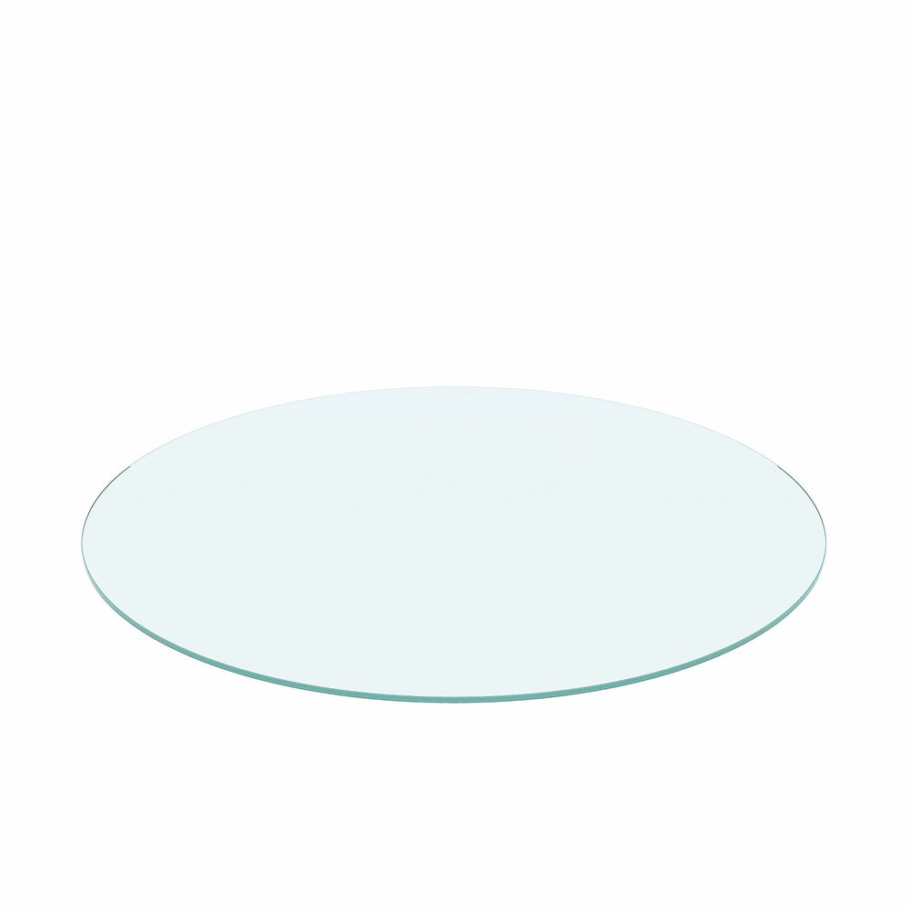36" Round Tempered Glass Table Top Clear Glass 1 / 4" Thick Flat Polished Edge - Transparent
