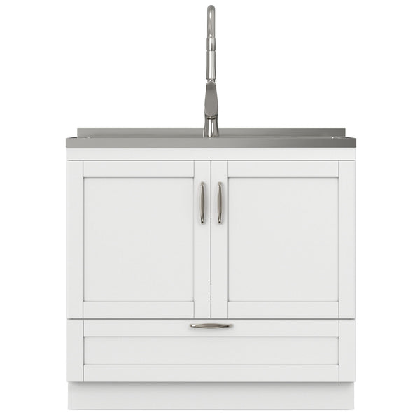 Reed - Deluxe Laundry Cabinet With Pull-Out Faucet And Stainless Steel Sink