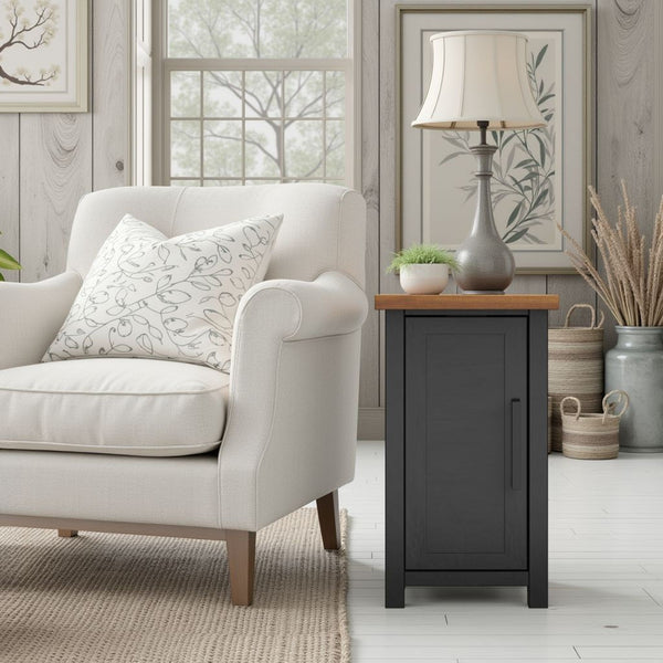 Chairside Table - Black / Whiskey