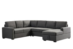 Ketterman - 4 Piece Upholstered Sectional - Dark Gray