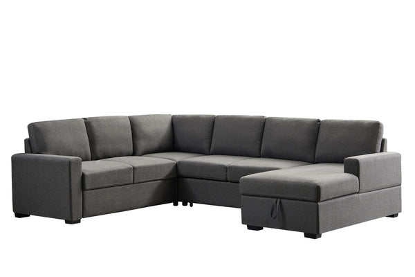 Ketterman - 4 Piece Upholstered Sectional - Dark Gray