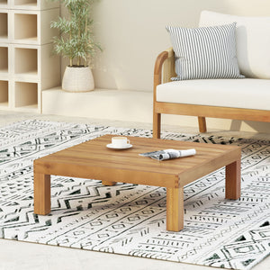 Mythical - Square Outdoor Coffee Table With Frame And Slat Top - Teak