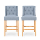 Vienna - Contemporary Fabric Tufted & Wingback Counter Stools (Set of 2)