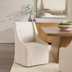 Warwick - Upholstered Rolling Dining Chair