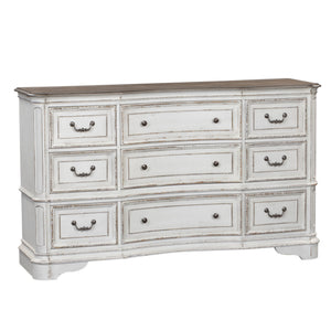 Magnolia Manor - 9 Drawer Dresser - Antique White