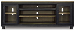 Foyland - XL TV Stand w/Fireplace Option - Black / Brown