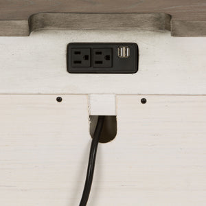 Abbey Park - 2 Drawer Nightstand With Charging Station - Antique White