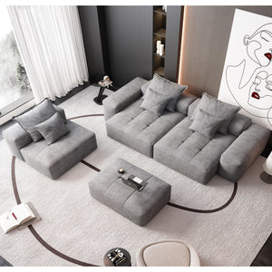 Modern Oversized, Modular Sectional Sofa With Pillows