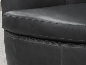 Barolo - 100% Italian Leather Swivel Club Chair (Set of 2)