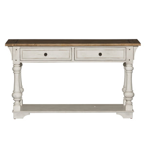 Morgan Creek - Sofa Table - Antique White / Wirebrushed Tobacco Accents