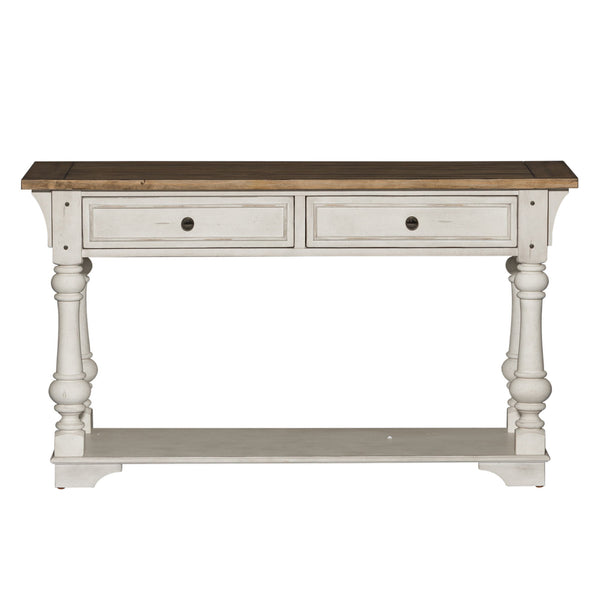 Morgan Creek - Sofa Table - Antique White / Wirebrushed Tobacco Accents