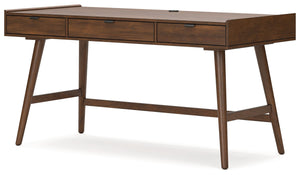 Lyncott - 3 Pc. - Home Office Desk, Chair, Bookcase - Brown