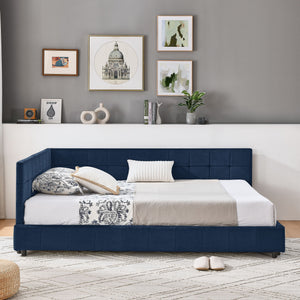 Elegant Design Storage Upholstered Tufted Bed Frame With Backrest And Armrests