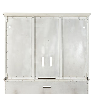 Farmhouse Reimagined - Entertainment Hutch - Antique White / Chestnut Tops