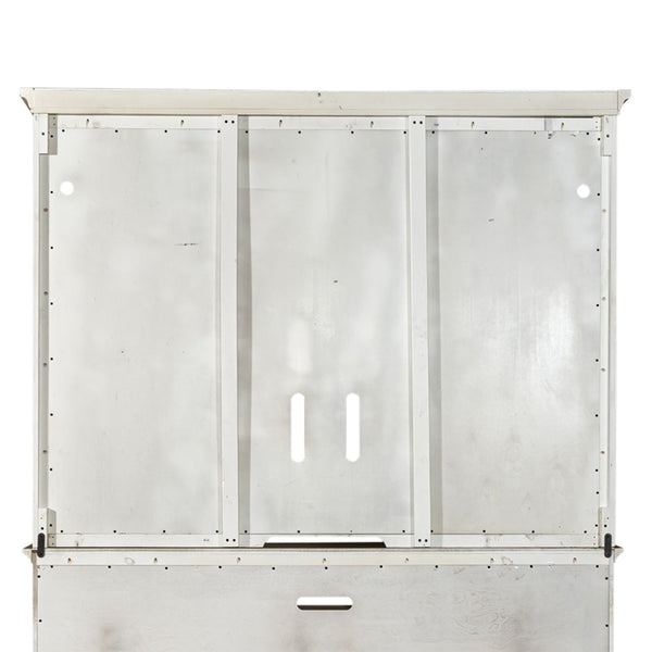 Farmhouse Reimagined - Entertainment Hutch - Antique White / Chestnut Tops