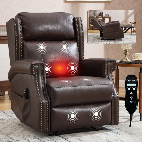 Manual Recliner Chair With Heavy Duty Motion Mechanism, 8 Vibrating Nodes And 3 Massage Modes For Living Room