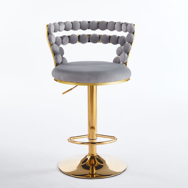 Modern Bar Chair With Iron Tube Legs, Soft Cushions And Comfortable Backrest (Set of 2)