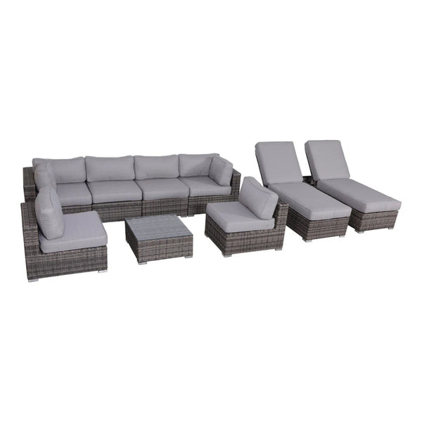 Seating Set With Cushions Handcrafted Wicker Design