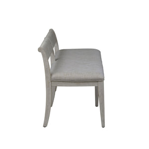 Farmhouse Reimagined - Upholstered Bench - Antique White / Chestnut Tops