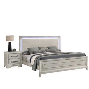 Elegant Style Bed With LED Lights On Headboard