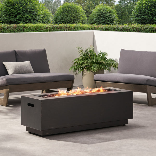 Modern Rectangular Iron Fire Pit 50, 000 Btu