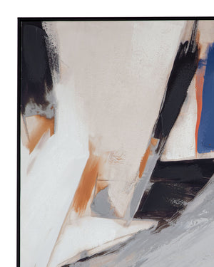 Denisa I Framed Canvas - Beige / Blue