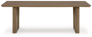 Serene Bay - Rectangular Dining Table With Umbrella Option - Dark Brown