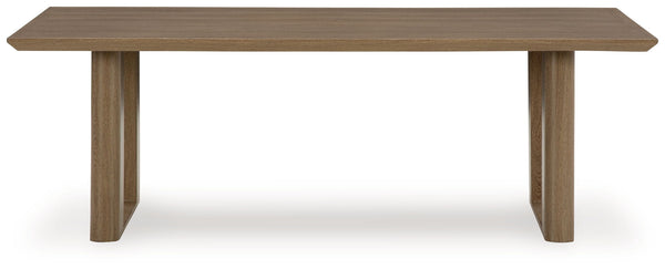 Serene Bay - Rectangular Dining Table With Umbrella Option - Dark Brown