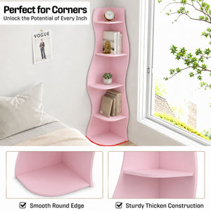 5 Tier S - Shaped Corner Shelf For Living Room