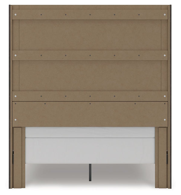 Fraluna - 3 Pc. - Queen Panel Storage Bed, Dresser And Mirror - Charcoal
