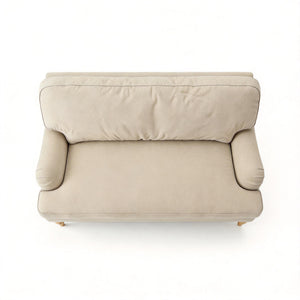 Loveseat Sofa, Upholstered Small Couch For Living Room - Cream Beige