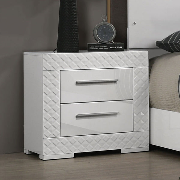 Nightstand With Bar Handle - White