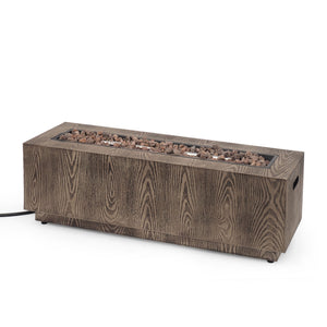 Wellington Square Iron Fire Pit With Wood Pattern Design And 50, 000 Btu Output