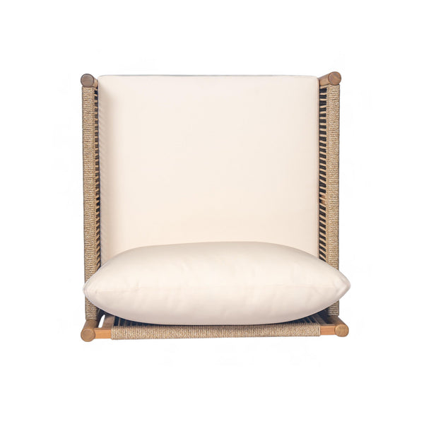 Modern Outdoor Woven Lounge Chair With Solid Wood Frame - Teak