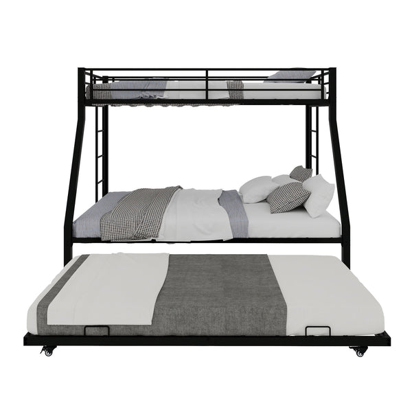 Bunk Bed For Kids, Convertible Frame With Ladders & Guardrail
