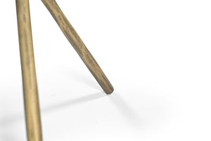 Alpine - Accent Table - Brass / White