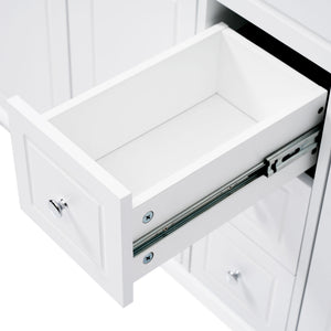 Bathroom Vanity With Double Sinks, 3 Drawers & 4 Doors - White
