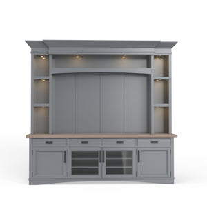 Americana Modern - TV Console with Hutch, Backpanel and LED Lights