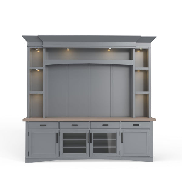 Americana Modern - TV Console with Hutch, Backpanel and LED Lights