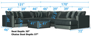 Remington - Modular Sofa And Cocktail Ottoman - Pine