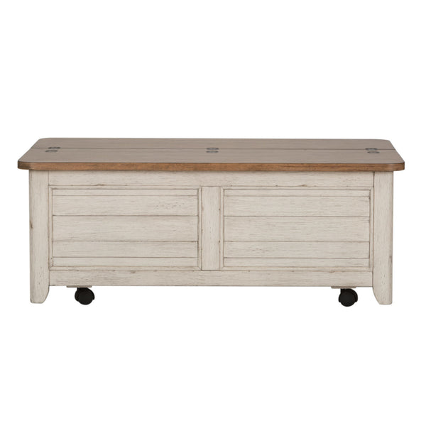 Farmhouse Reimagined - 3 Piece Table Set - Antique White / Chestnut Tops
