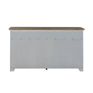 Farmhouse Reimagined - Server - Antique White / Chestnut Tops