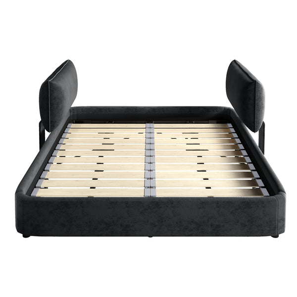 Cloud Bed Frame With Oversized Padded Movable Headboard