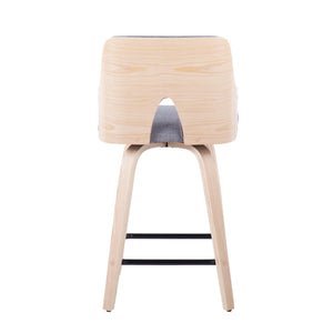 Stella - Contemporary Fixed Height Counter Stool With Swivel Square Footrest (Set of 2)