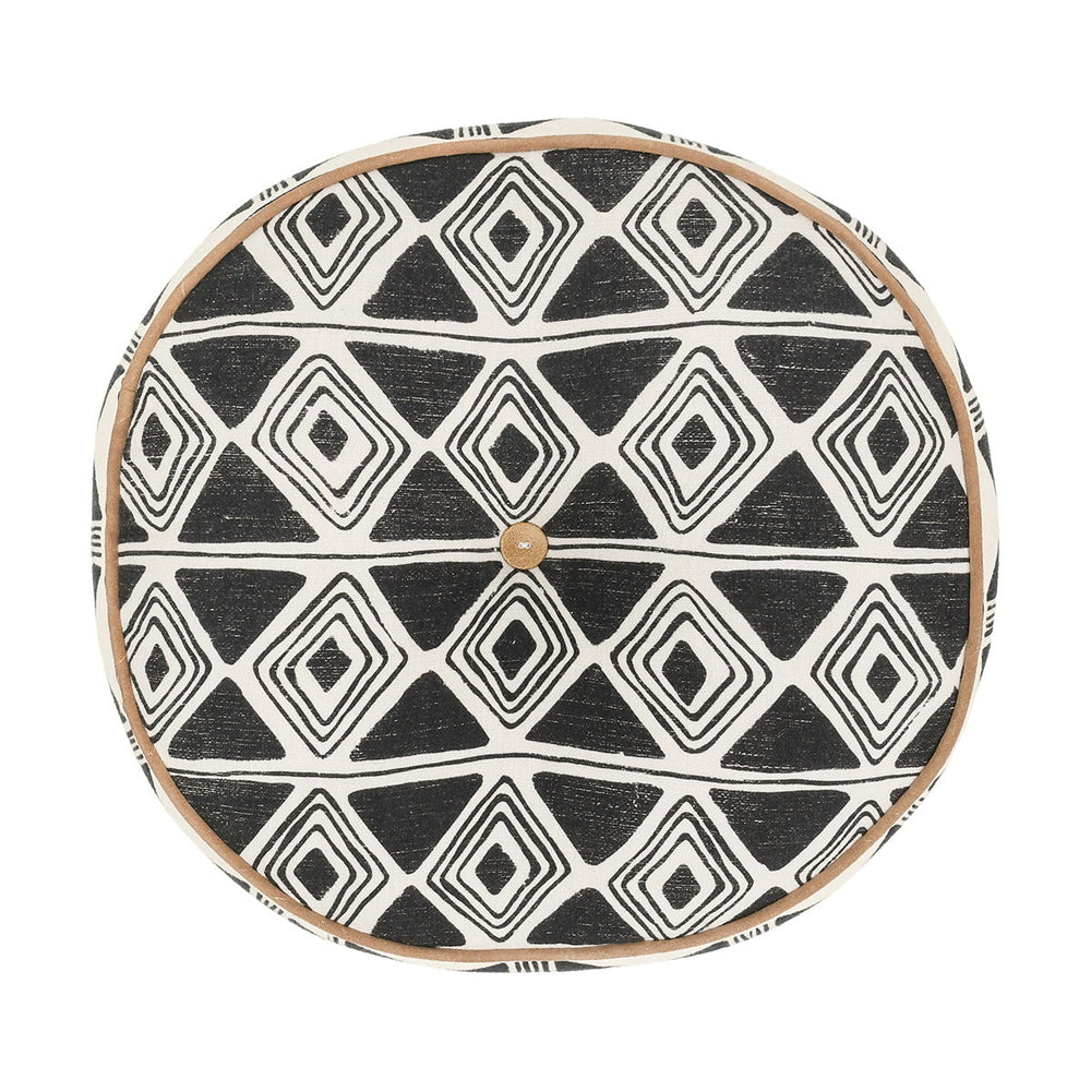 Nubia - 18" Round Pillow - Black / White