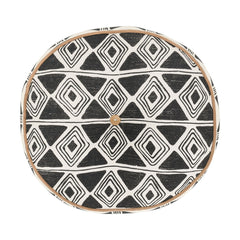Nubia - 18" Round Pillow - Black / White